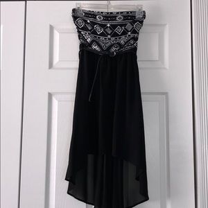 High Low black and white dress